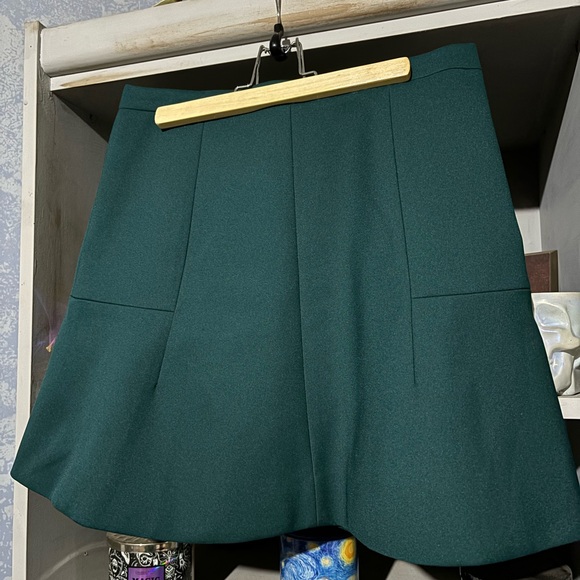 J Crew mini flair skirt green size 2 - Picture 4 of 6
